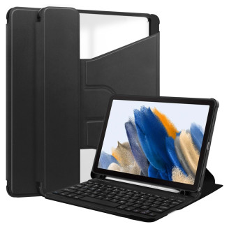 Husa ONMOBILE® pentru tableta cu tastatura Bluetooth pentru Samsung Galaxy Tab A9 Plus, suport rotativ, din piele ecologica + acril, negru