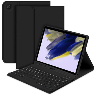 Husa pentru tableta Samsung Galaxy Tab A9 Plus cu tastatura Bluetooth detasabila, coperta pliabila din piele ecologica, negru