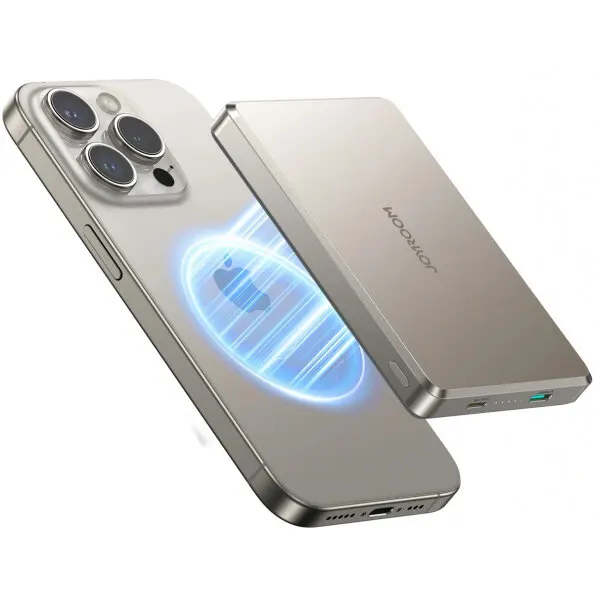 JOYROOM Baterie Externa Wireless Joyroom JR-PBM08 Pro, 10000mAh, 22.5W, PD + FQI, 1 x QI - 2 x USB-C, Bej