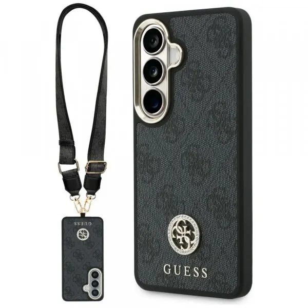 Guess Husa pentru Samsung Galaxy S26 S942, GUESS, 4G Big Rhinestone Triangle Strap, Neagra