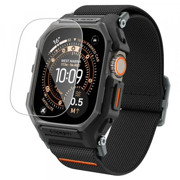 Spigen Husa Spigen Lite Fit Pro with Screen Protector pentru Apple Watch Ultra Series, Neagra Mata ACS11415