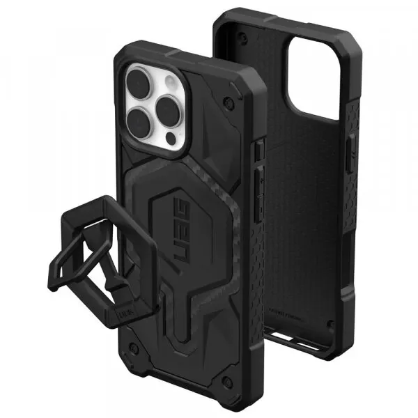 Urban Armor Gear Husa MagSafe pentru Apple iPhone 16 Pro Max, Urban Armor Gear, Monarch Pro Carbon Bundle, Neagra