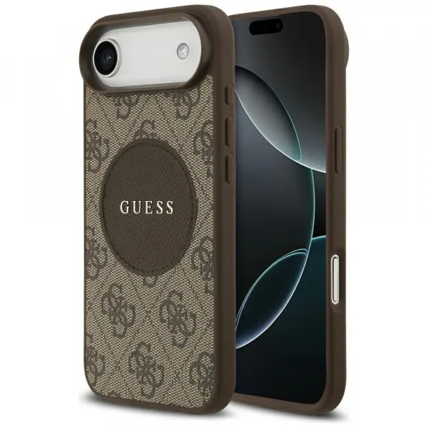 Guess Husa MagSafe pentru Apple iPhone 17 Air, Guess, 4G Circle Classic Logo, Maro