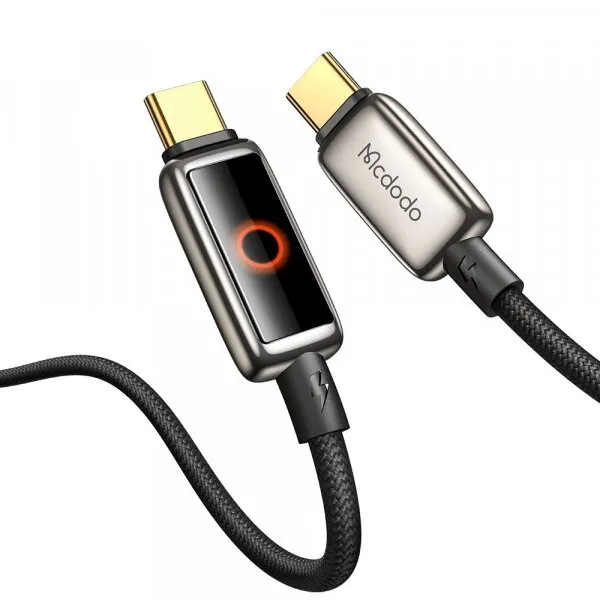 Mcdodo Cablu Date si Incarcare USB-C - USB-C McDodo CA-6680 Auto Power Off, 100W, 1.2m, Negru