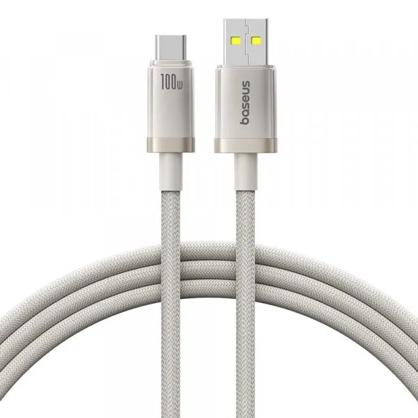 BASEUS Cablu Date si Incarcare USB-A - USB-C Baseus Titanium, 100W, 1m, Argintiu P10378102G21-00