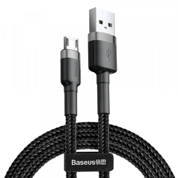 BASEUS Cablu Date si Incarcare USB-A - microUSB Baseus Cafule, 18W, 1m, Gri CAMKLF-BG1