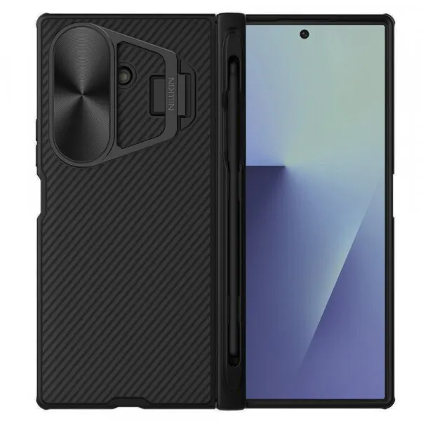 NILLKIN Husa MagSafe pentru Samsung Galaxy Z Fold7 F966, Nillkin, CamShield Prop with Metal Lens Cover and S-Pen Holder, Neagra