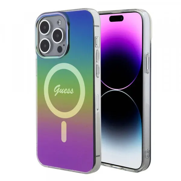 Guess Husa MagSafe pentru Apple iPhone 15 Pro, Guess, IML Iridescent, Multicolor