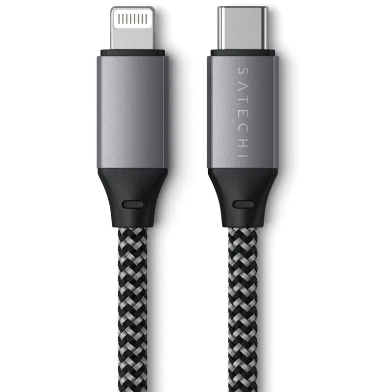 Satechi Cablu de incarcare si date Satechi USB-C la Lightning, 25 cm, gri spatial