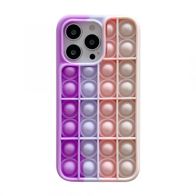 Flippy, Husa de protectie Flippy Pop It compatibila cu Apple iPhone 13 Pro, Model 2, Multicolor