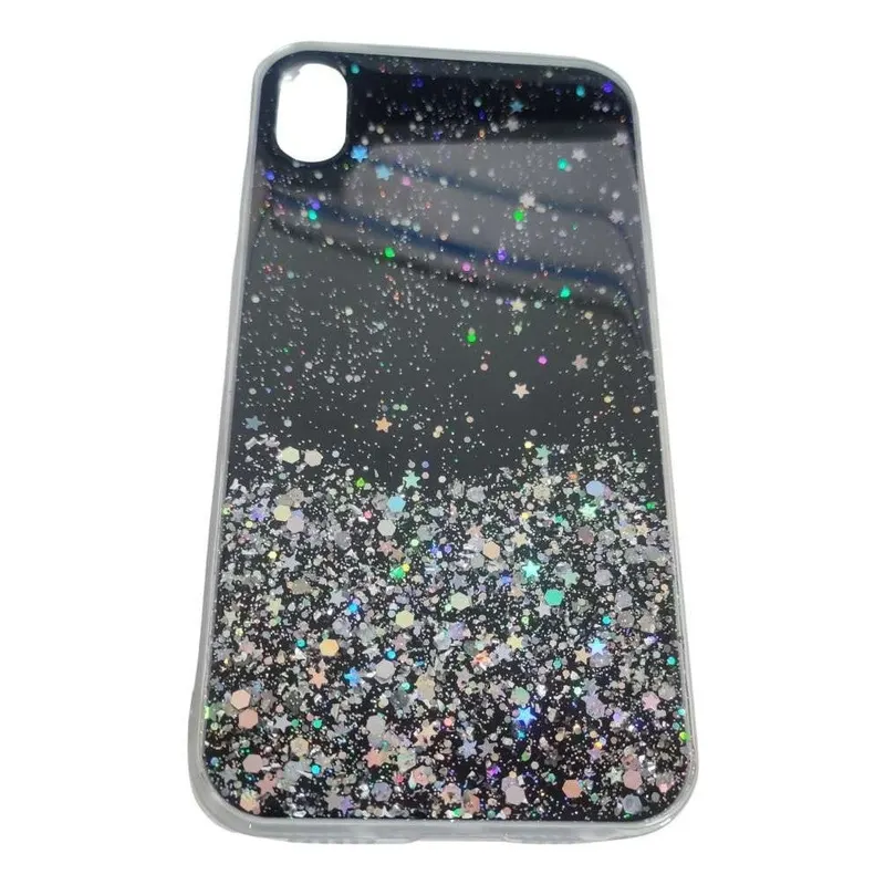 Apple, Husa de protectie pentru Apple iPhone XR Luxury Glitter Stelute Negru