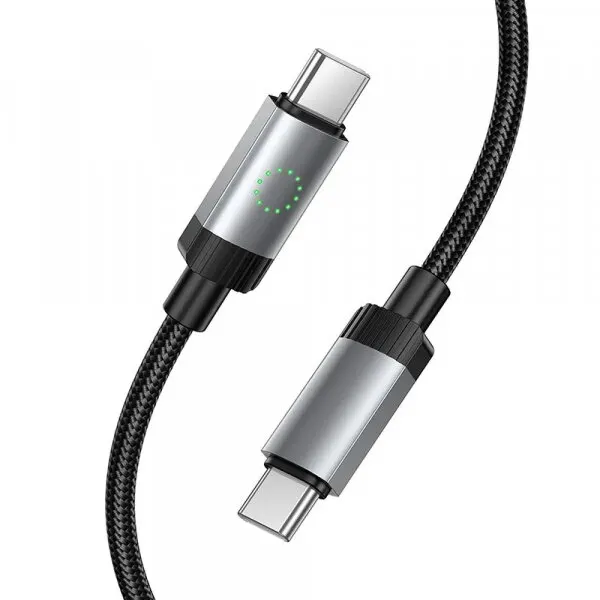 HOCO Cablu Date si Incarcare USB-C - USB-C HOCO X117, 60W, 1m, Negru
