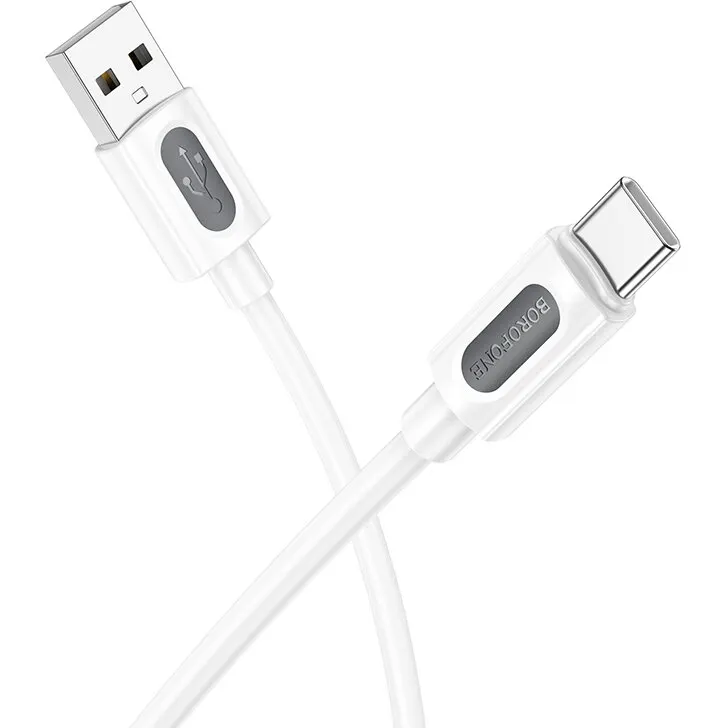 Borofone CABLU alimentare si date Borofone BX114, Fast Charging Data Cable pt. smartphone, USB la USB Type-C 3A , 1m, Alb