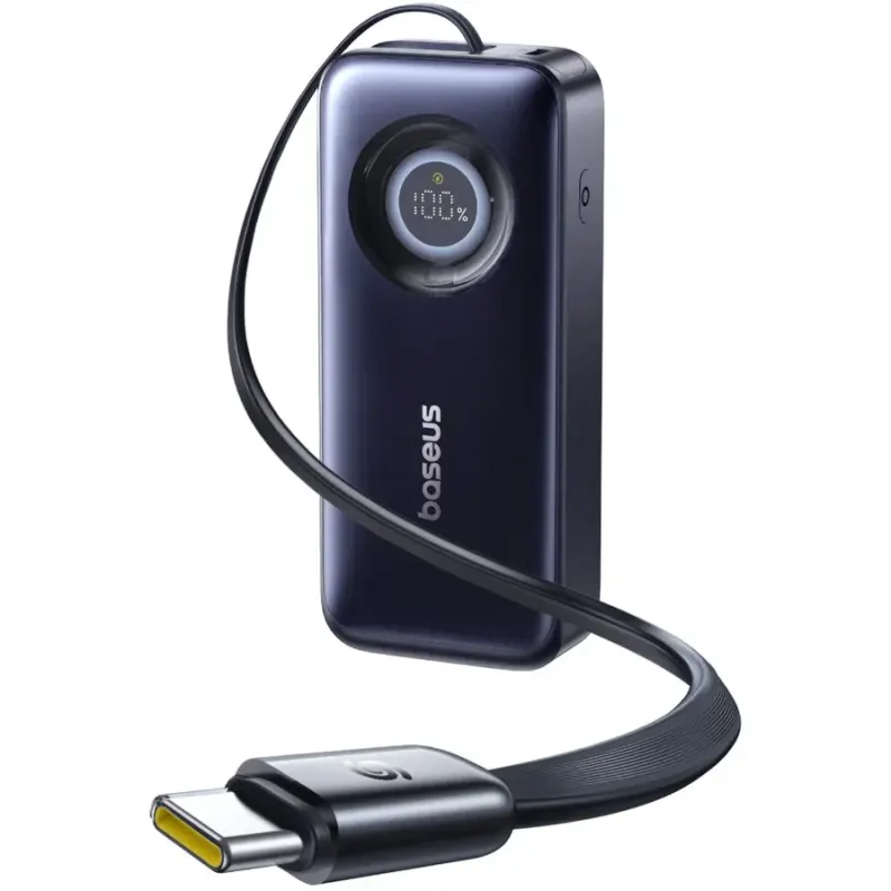 BASEUS Acumulator extern Baseus EnerCore CR11 20.000mAh, cu cablu USB-C integrat 67W, Negru