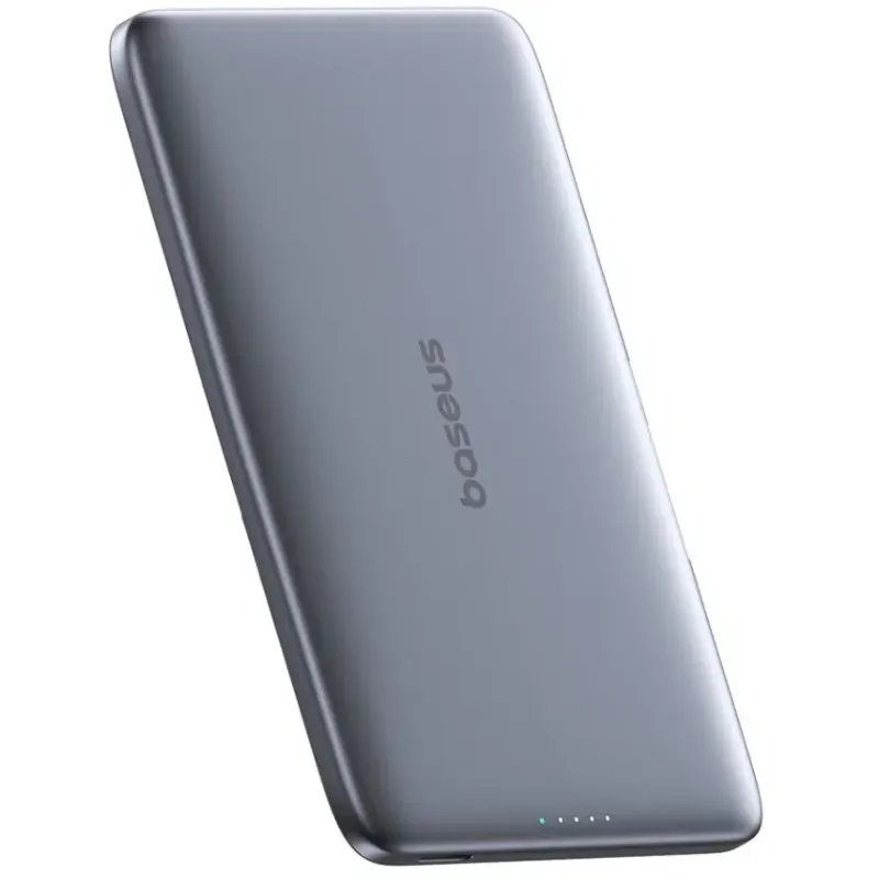BASEUS Baterie externa wireless Baseus PicoGo AM41, 5000mAh, 20W, PD + FQI, 1 x QI - 1 x USB-C, Gri P1007680C813-00