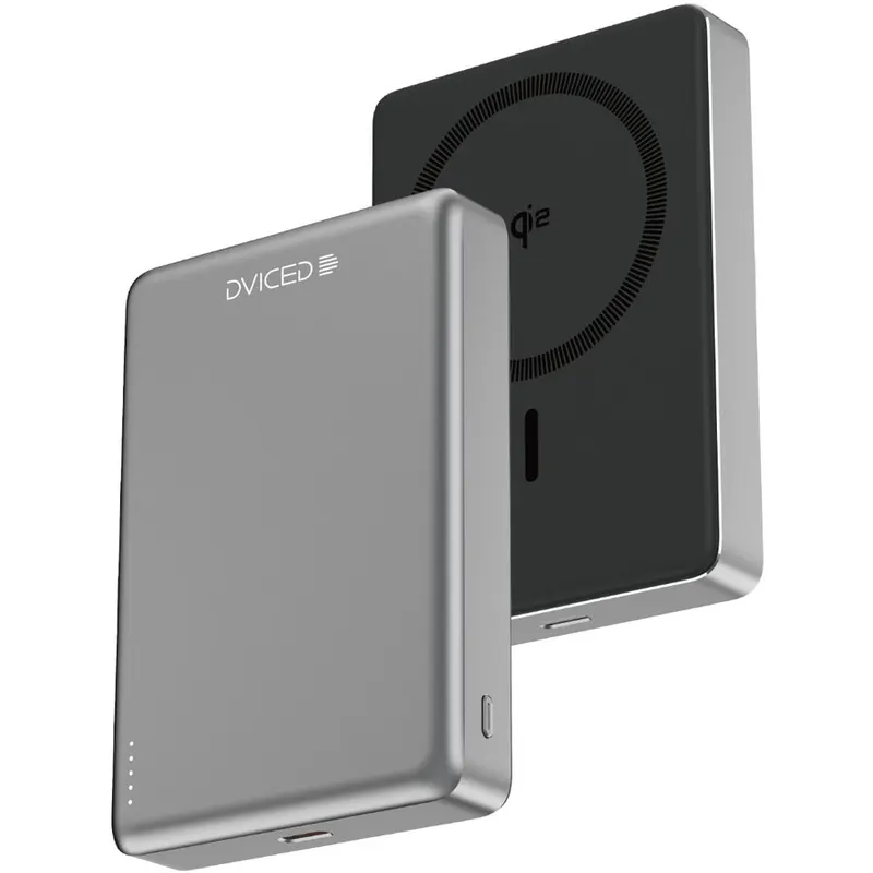 Dviced Acumulator extern Dviced Qi2 Ultrathin DV400009, Wireless, 15 W, MagSafe, 10000mAh (Negru/Gri)