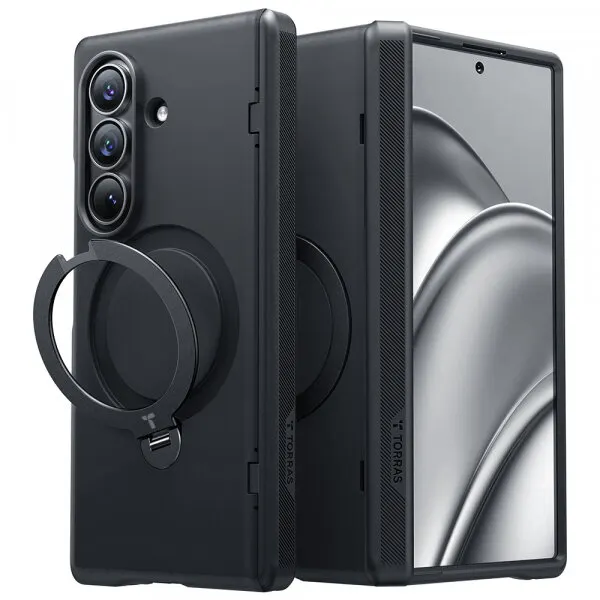 Torras Husa MagSafe pentru Samsung Galaxy Z Fold8 Ultra F976, Torras, Ostand Q3 Spin, Neagra