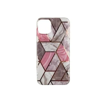 Flippy, Husa protectie Flippy compatibila cu Apple iPhone 12 Mini Soft IMD TPU Marble Geometric Alb