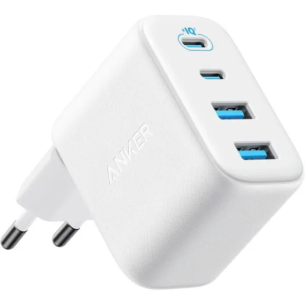 Anker Incarcator Retea Anker Zolo, 50W, 3A, 2 x USB-A - 2 x USB-C, Alb
