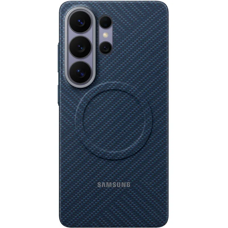 Samsung Husa protectie spate pentru Telefon Galaxy S26 Ultra, Carbon Magnet Case, Albastru