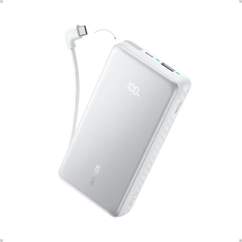 Anker Baterie externa Anker Zolo 20.000 mAh, 22.5W, cablu USB-C inclus, USB-C, USB-A, Alb