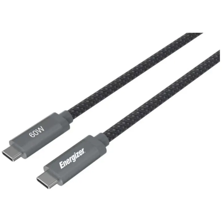 Energizer Cablu Energizer USB-C la USB-C, 60W, 2M, Negru