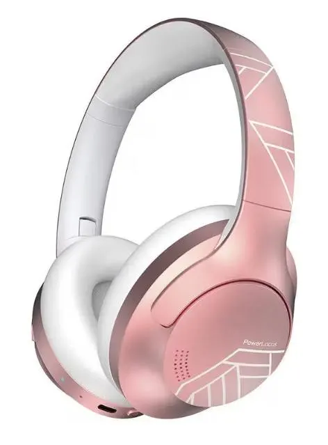 Casti Wireless PowerLocus P3, Bluetooth 5.3, Microfon, 40mm (Roz/Auriu)