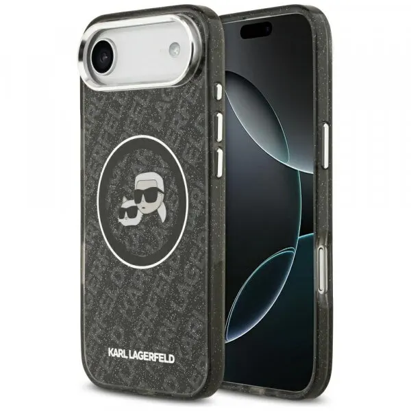 Karl Lagerfeld Husa MagSafe pentru Apple iPhone 17 Air, Karl Lagerfeld, IML Glitter Karl & Choupette`s Heads, Neagra