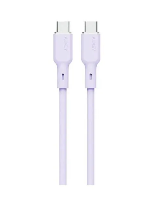 Cablu alimentare si date Aukey LLTSN1049571, USB Type-C (T) la USB Type-C (T), 1.8m, 480 Mbps, 100W, silicon (Mov)