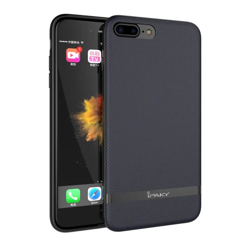 Apple, Husa Apple iPhone 7 Ipaky Rubber Coating Negru