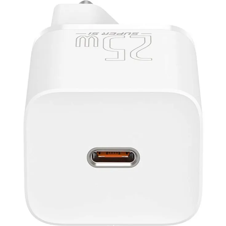 BASEUS Incarcator retea Baseus CCSP020102, Super Si 1C fast charger, 1xUSB Type-C, 25W, PD, Quick Charge, Alb
