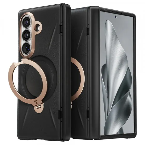 Torras Husa MagSafe pentru Samsung Galaxy Z Fold8 Ultra F976, Torras, QPRO Leather, Neagra