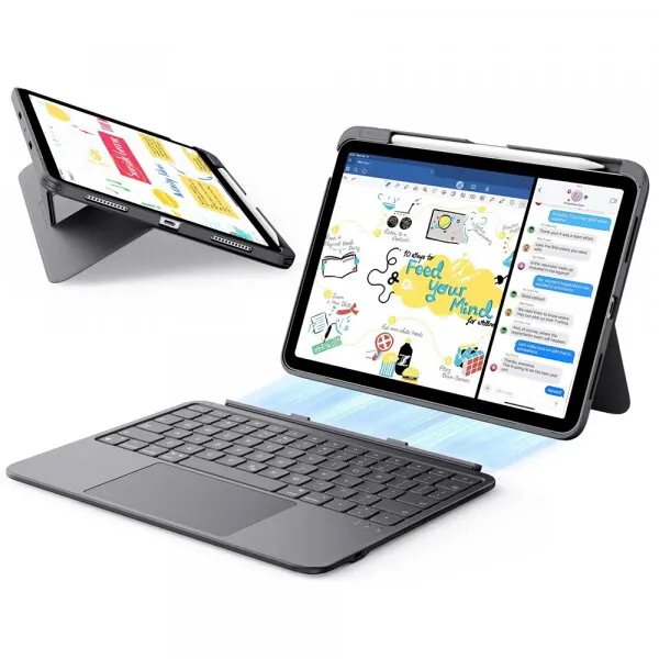 ESR Husa cu Tastatura pentru Apple iPad Air 11 (2026) / iPad Air 11 (2025) / Air 11 (2024) / Air (2022) / Air (2020), ESR, Flex, Gri