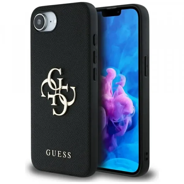 Guess Husa pentru Apple iPhone 17e / 16e, Guess, 4G Grained Big and Classic Logo, Neagra