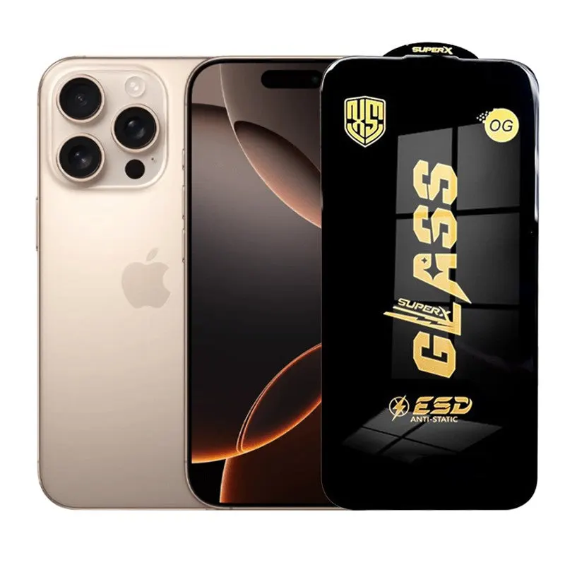 Flippy, Folie de Protectie pentru iPhone 16 Pro, Flippy, Sticla Securizata ESD, Margini Negre