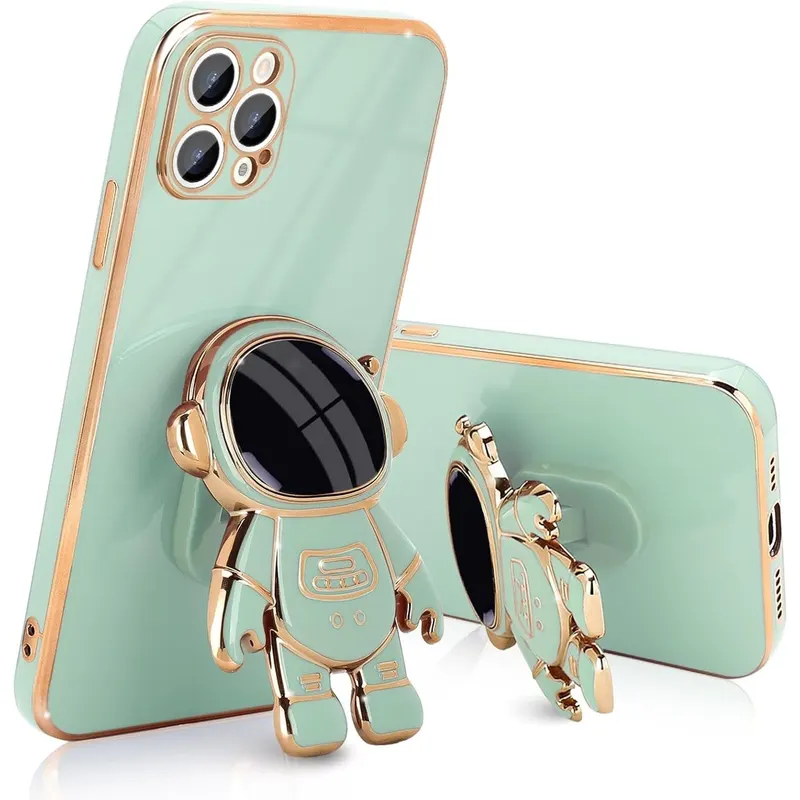Husa de Protectie TPU 2in1, Flippy, pentru Apple iPhone 15 Pro Max, Astronaut cu Suport, Antisoc, Rezistenta la Impact