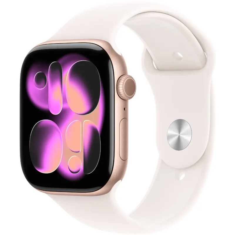 Apple Apple Watch 11 GPS + Cellular, Carcasa Rose Gold Aluminium 46mm, Light Blush Sport Band - M/L