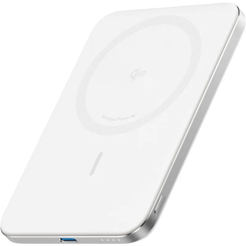 Anker Acumulator extern wireless Anker Nano MagSafe, 5.000 mAh, Ultra-Slim, 15W, compatibil MagSafe, Alb