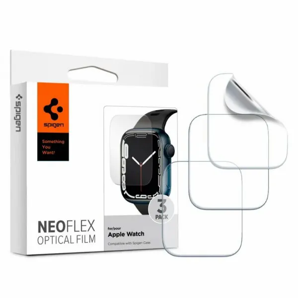 Spigen Folie Protectie Spigen Neo Flex pentru Apple Watch 41mm / 40mm Series, Set 3 bucati, Plastic 061FL25575