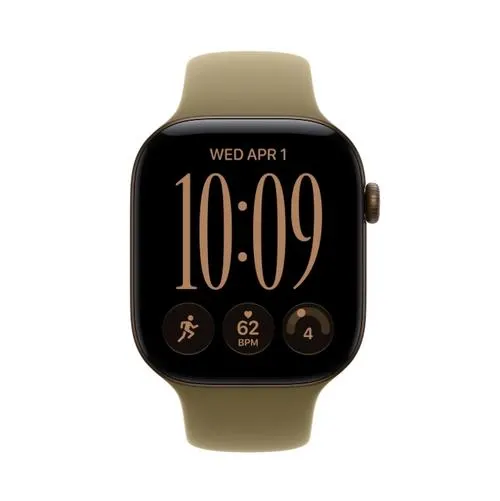 Smartwatch Apple Watch 12, GPS + Cellular, 46mm, Ecran Retina LTPO OLED, Chip S11 cu Procesor Dual-Core, 64GB Flash, Wi-Fi, Bluetooth, Carcasa Aluminiu, Curea Sport Band M/L (Maro)