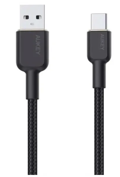 Cablu alimentare si date Aukey LLTSN1041439, USB Type-A (T) la USB Type-C (T), 1.8m, 480 Mbps, 60W, nylon (negru)