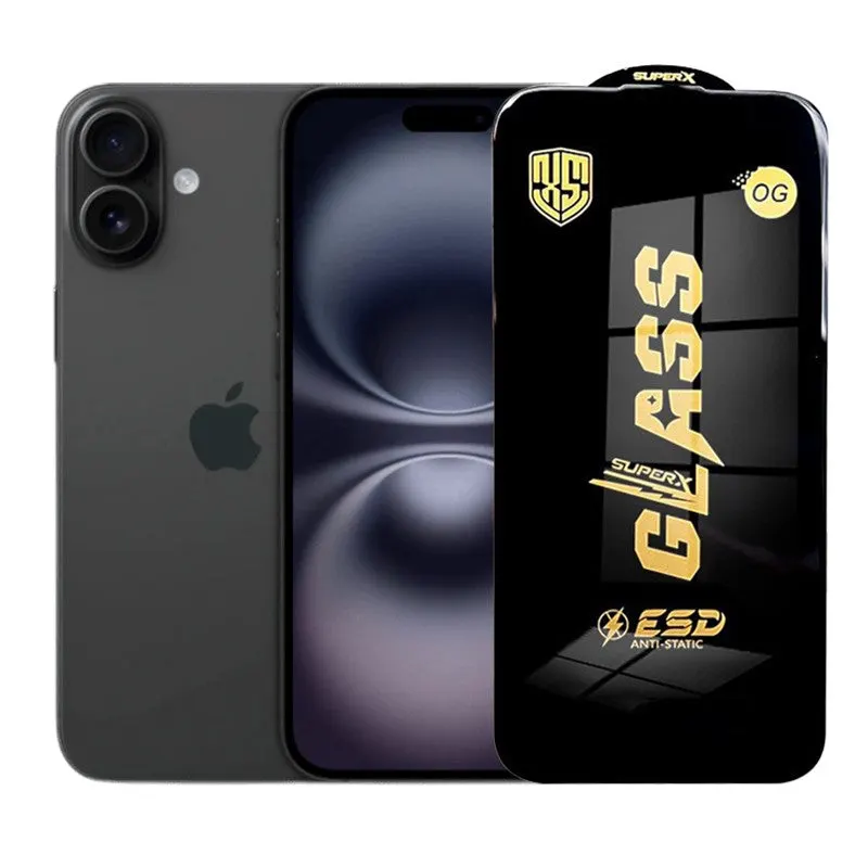 Flippy, Folie de Protectie pentru iPhone 16 Plus, Flippy, Sticla Securizata ESD, Margini Negre