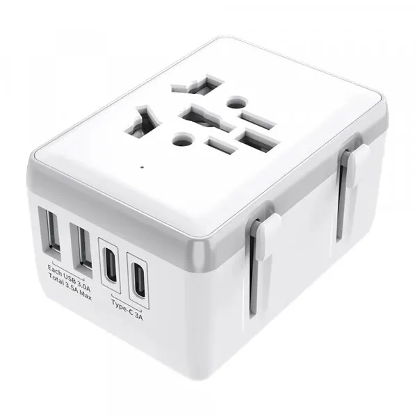 techsuit Incarcator Retea Techsuit HHt204A Travel, 15W, 3A, 2 x USB-A - 2 x USB-C, Alb