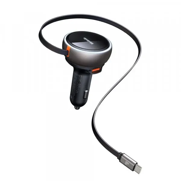 Mcdodo Incarcator Auto Cu Cablu USB-C McDodo CC-4850, 80W, 3A, 1 x USB-A - 1 x USB-C, Negru