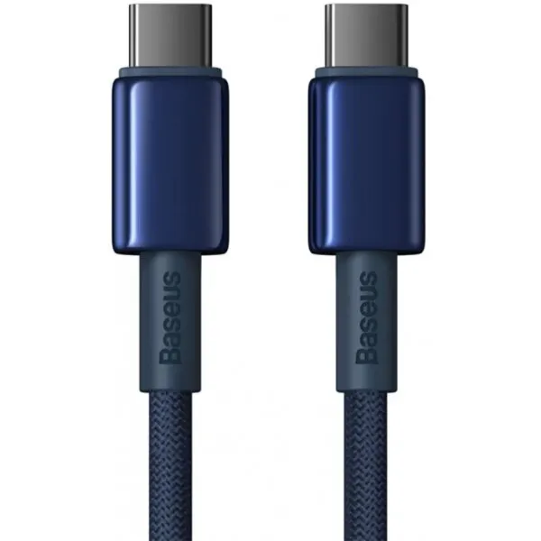BASEUS Cablu Date si Incarcare USB-C - USB-C Baseus Tungsten Gold, 100W, 2m, Bleumarin P10319800321-04