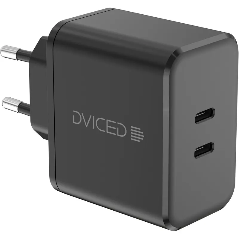 Dviced Incarcator retea Dviced DV221011, 65W, GaN, 2 USB-C, cablu 100 W Negru