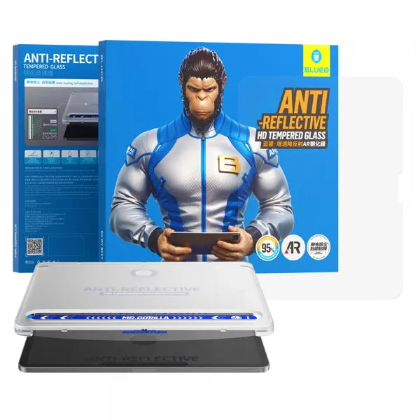 Blueo Folie de protectie Ecran Blueo Anti-Reflective HD Applicator Pro pentru Apple iPad Air (2022) / Pro 11 (2021), Sticla Securizata, Full Glue