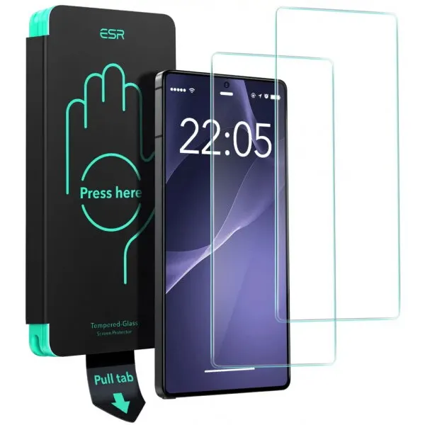 ESR Folie de protectie Ecran ESR pentru Samsung Galaxy S25 Ultra S938, Sticla Securizata, Full Glue, Set 2 bucati