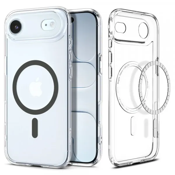 Spigen Husa MagSafe pentru Apple iPhone 17 Air, Spigen, Ultra Hybrid, Gri Transparenta ACS10314
