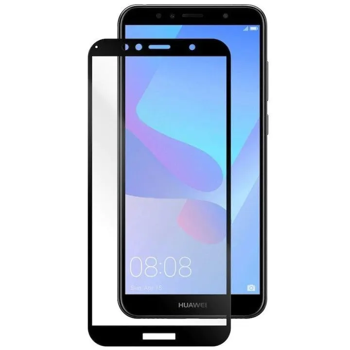 Flippy, Folie Sticla Flippy pentru Huawei Y6 2018 Full Glue Negru